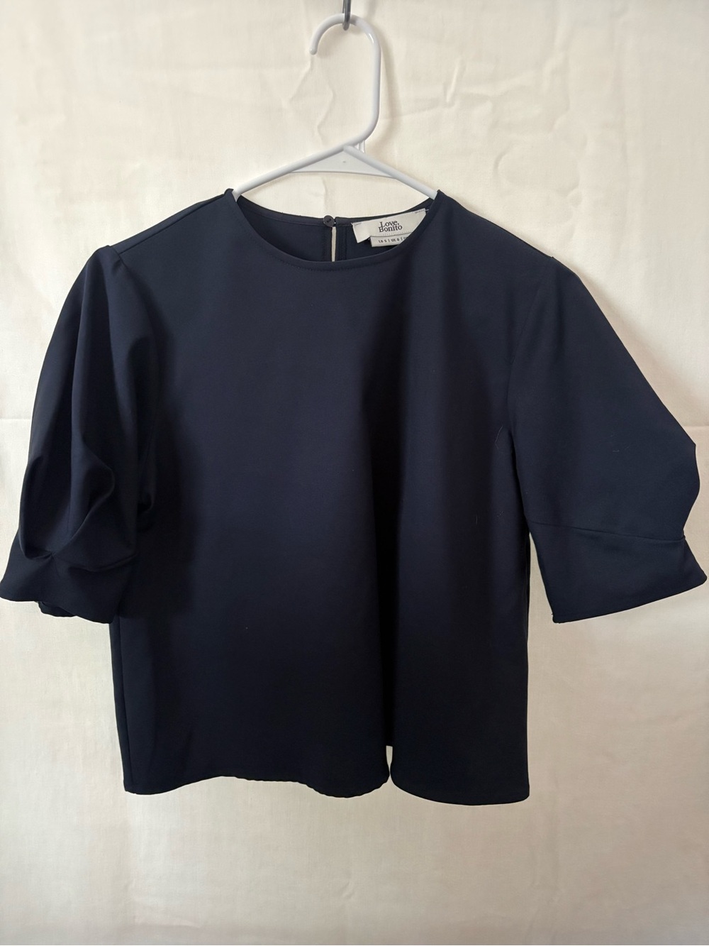 Love, Bonito Navy Puff-Sleeve Worktop